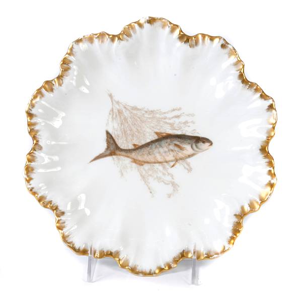 Appraisal: A set of twelve Limoges porcelain fish plates diameter in