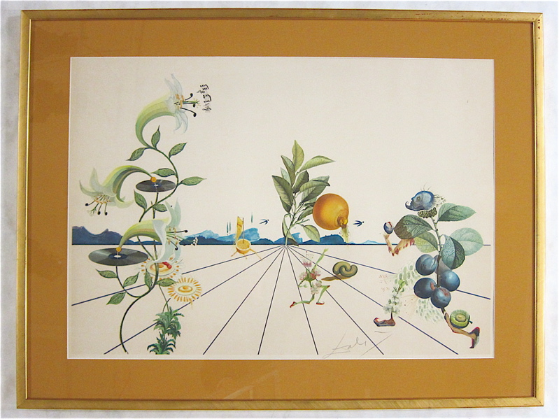 Appraisal: AFTER SALVADOR DALI COLOR LITHOGRAPH Spanish - titled Flordali I