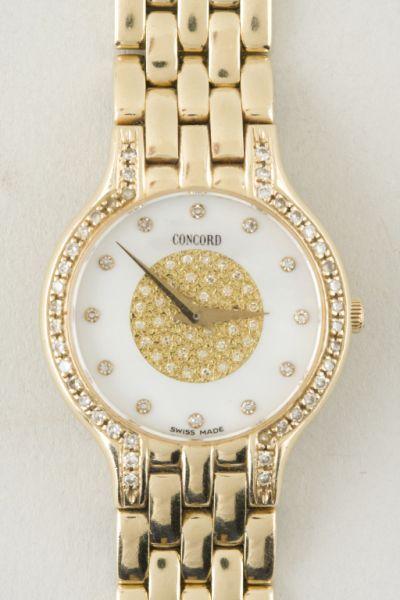 Appraisal: Lady's KT Diamond Sapphire Concord Watch yellow gold crown diamond