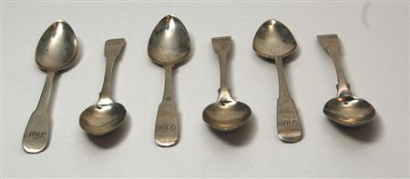 Appraisal: Dumfries - a set of six Scottish provincial teaspoons David