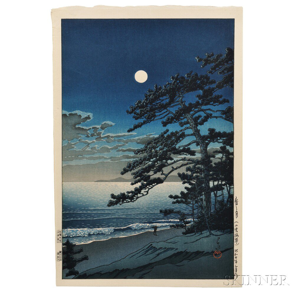 Appraisal: Kawase Hasui - Spring Moon at Ninomiya Beach Japan March