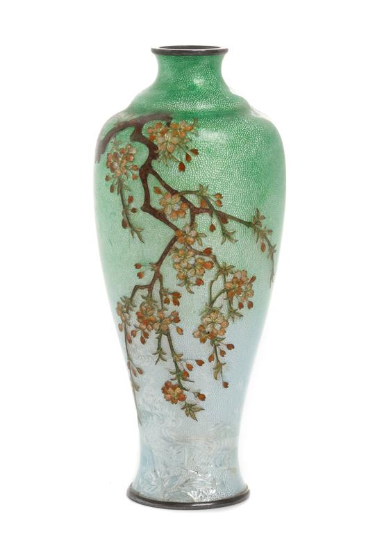 Appraisal: Sale Lot A Japanese Cloisonne Enamel Vase worked to depict