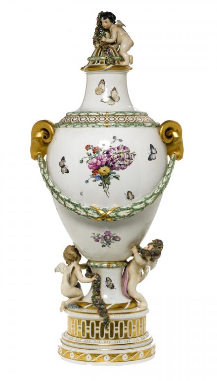 Appraisal: A ROYAL COPENHAGEN NEO CLASSICAL VASE of shield shape and