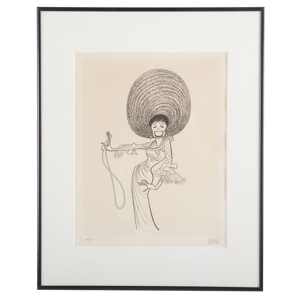 Appraisal: Al Hirschfeld Lena Horne etching American - Ed signed Hirschfeld