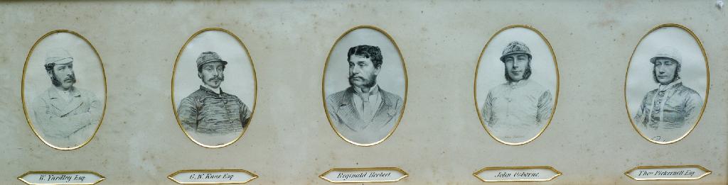 Appraisal: RACING INTEREST FIVE th CENTURY PORTRAIT PHOTOGRAPHS OF OWNER REGINALD