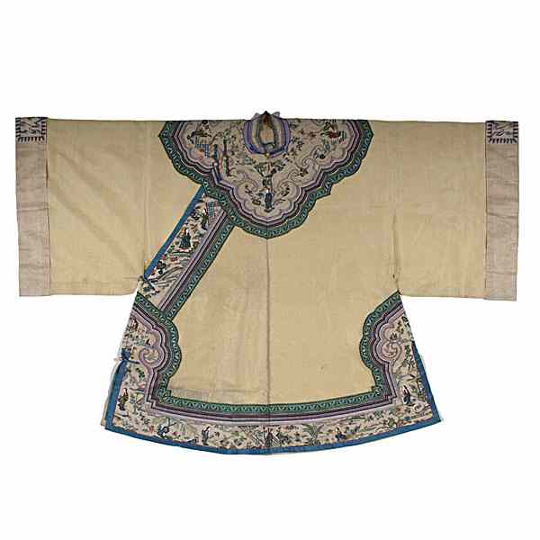 Appraisal: Chinese Embroidered Robe Chinese An unlined woman's robe with covered