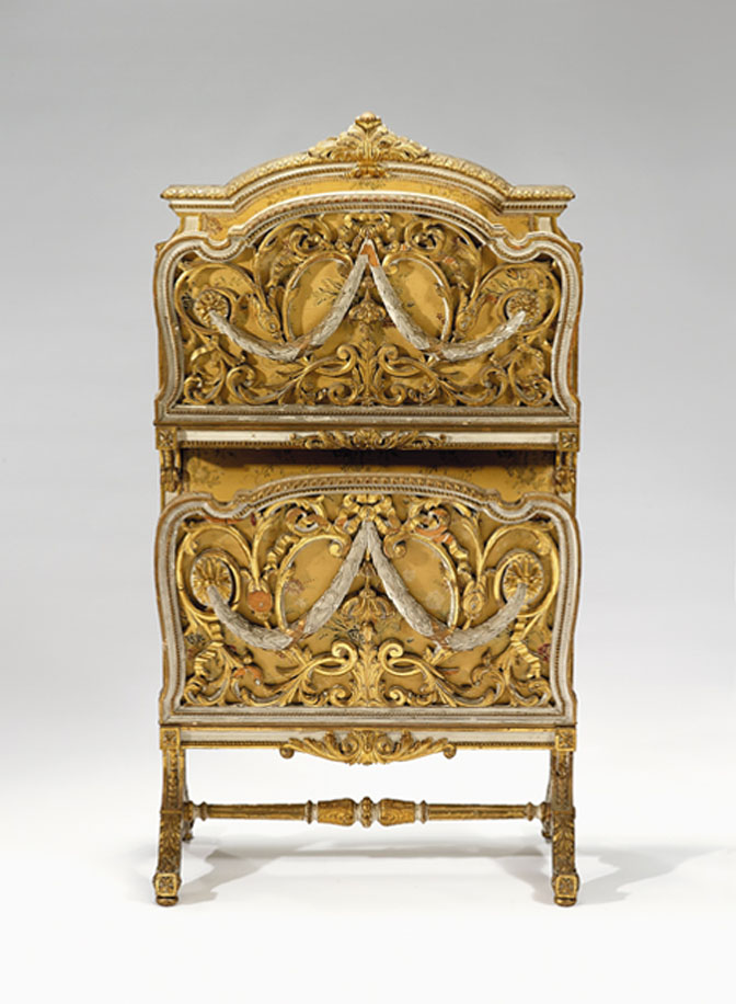 Appraisal: Italian neoclassical style painted and parcel-gilt folio stand th century