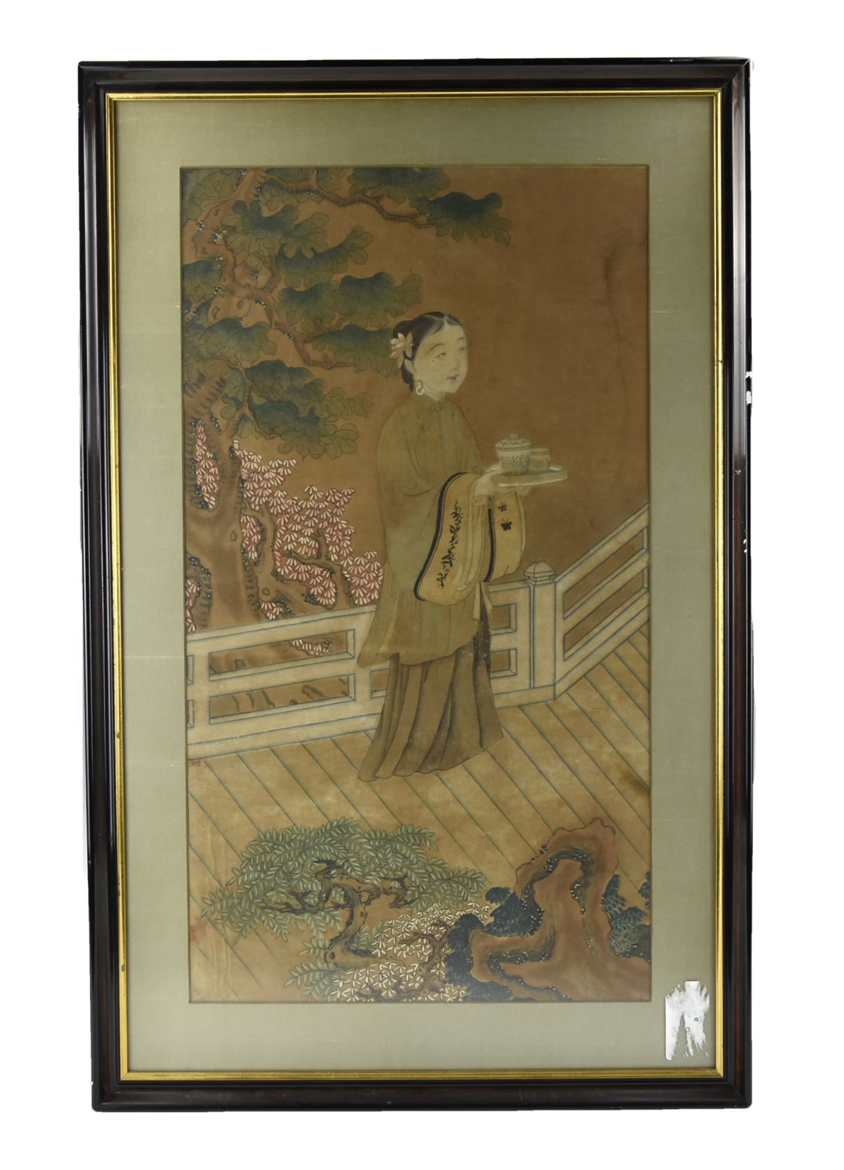 Appraisal: Chinese Qing Dynasty a painting of a lady figure dressed