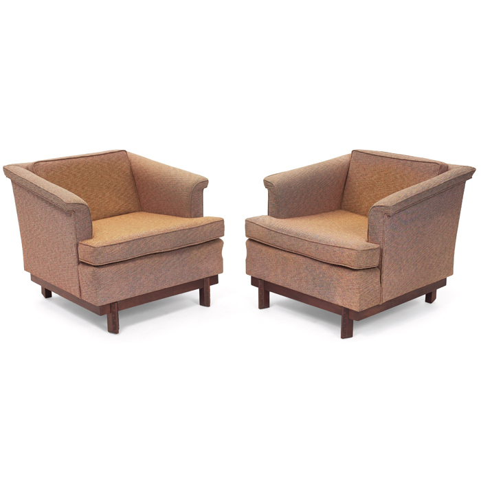 Appraisal: Frank Lloyd Wright armchairs pair manufactured by Heritage Henredon Taliesin