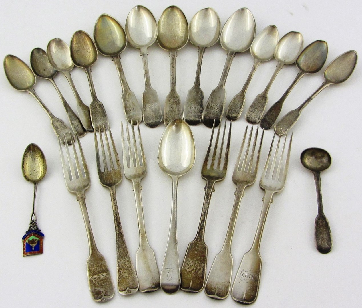 Appraisal: A group of twenty-two pieces of silver flatware various patterns