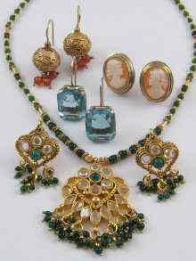 Appraisal: A mixed lot comprising a pair of cameo earrings set