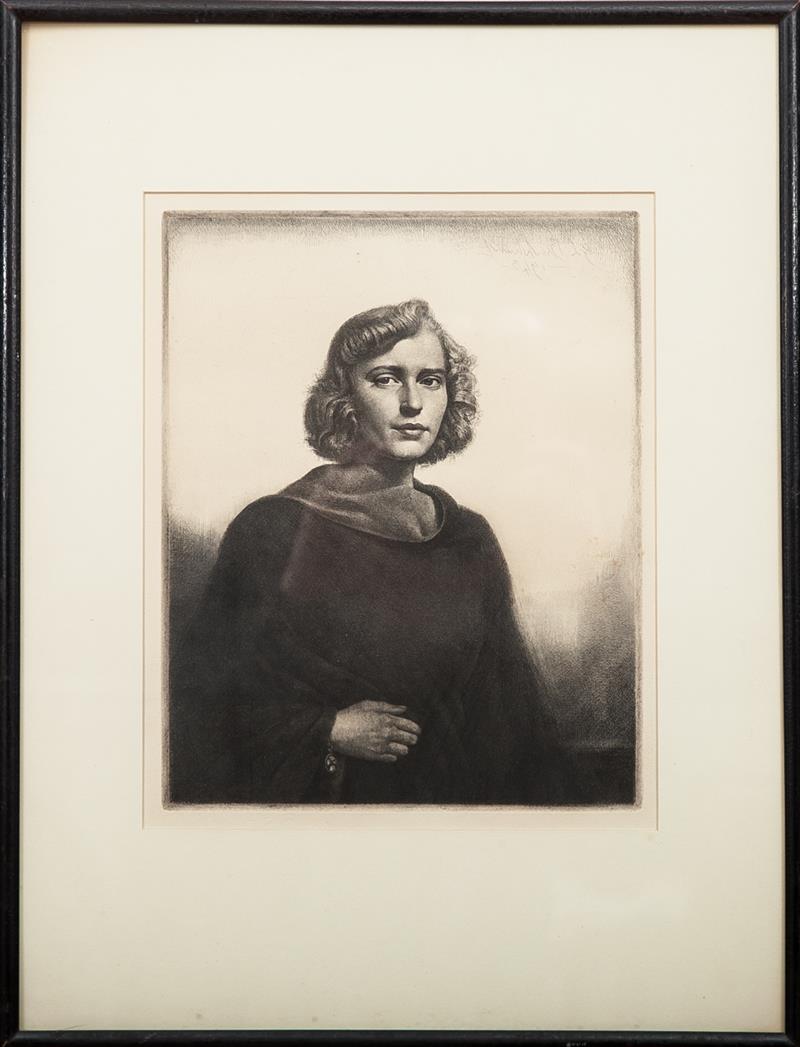 Appraisal: Gerald Brockhurst - The Black Cloak Mrs Paul Mellon Etching