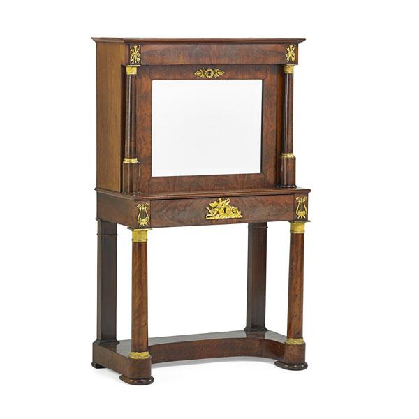 Appraisal: EMPIRE SECRETAIRE A ABATTANT Gilt bronze mounted mahogany with a