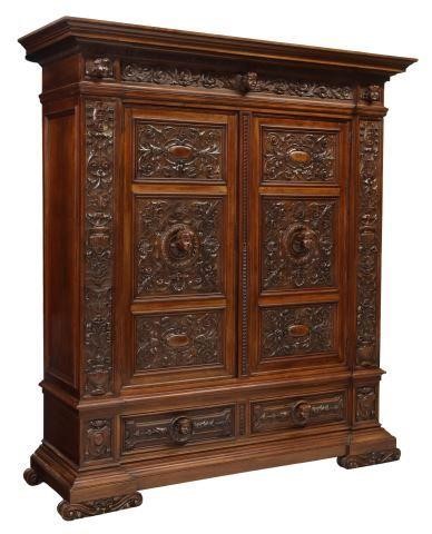 Appraisal: Italian Renaissance Revival walnut armoire Carlo Puccini early th c