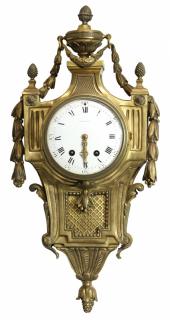 Appraisal: French gilt bronze cartel clock retailed by Tiffany Co French