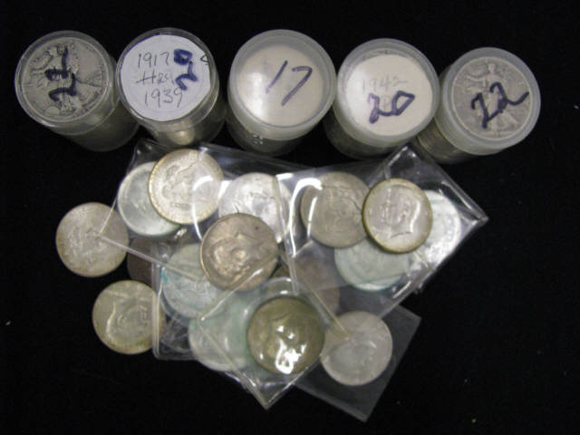 Appraisal: U S Silver Half Dollars to 's mixed together with