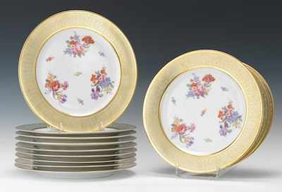 Appraisal: Set of Twelve Bavarian Cabinet Plates Honey gilt and transfer