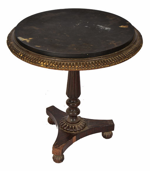 Appraisal: A LOW CIRCULAR PARCEL GILT ROSEWOOD OCCASIONAL TABLE with faux