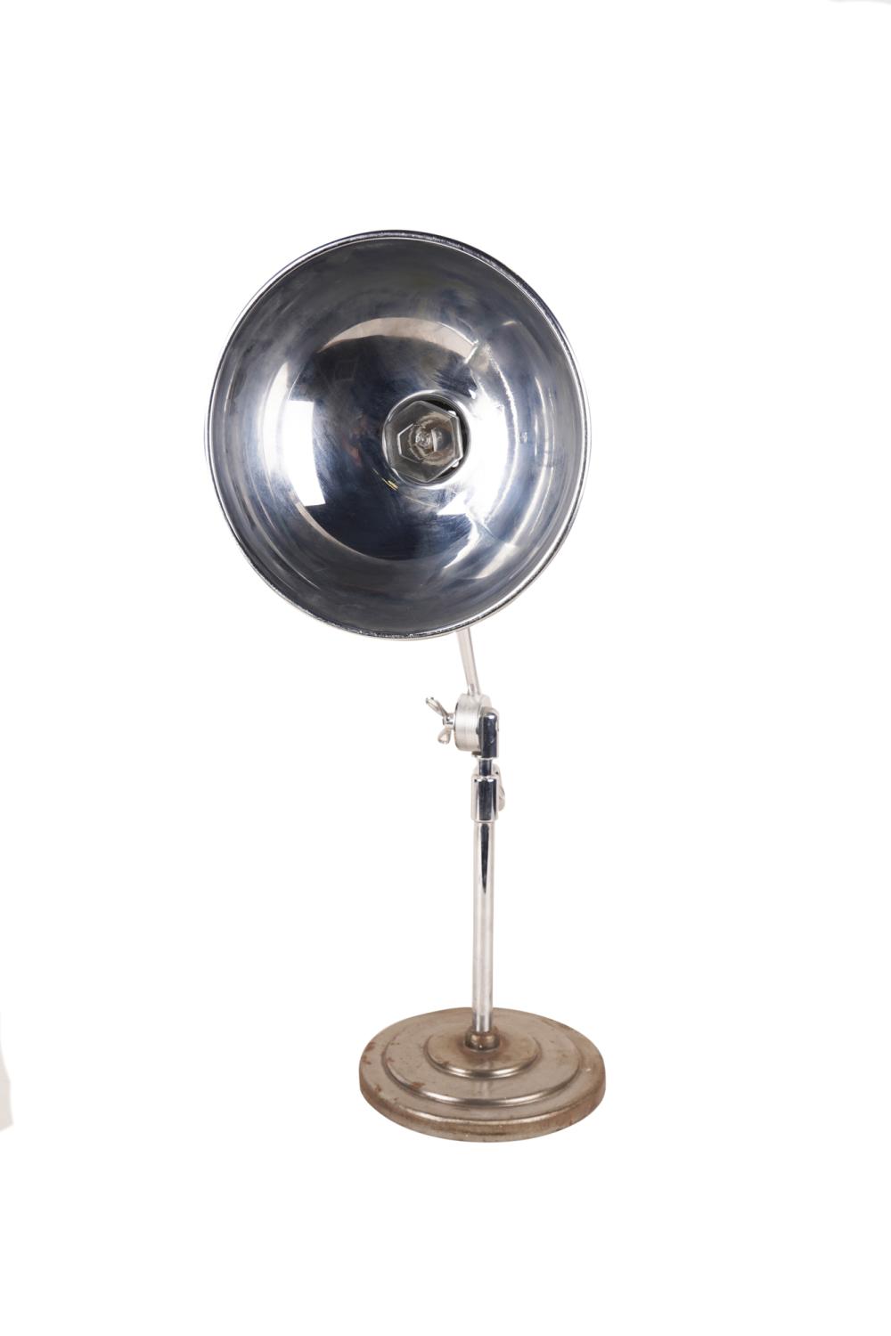 Appraisal: DECO CHROME ADJUSTABLE TABLE LAMP inches high Condition