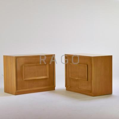 Appraisal: SELIG Pair of dressers USA s Bleached mahogany Unmarked Each