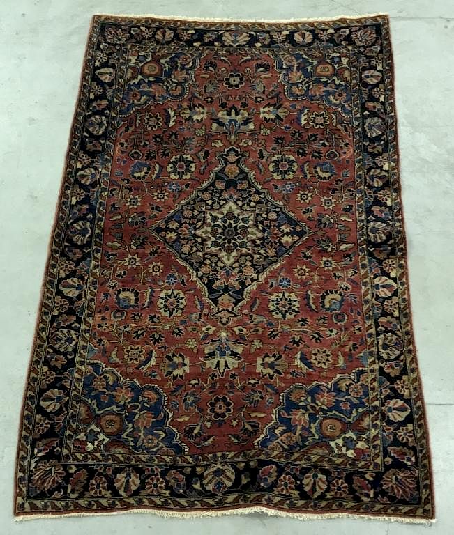 Appraisal: Sarouk Red Center Hall Carpet Sarouk red center hall carpet