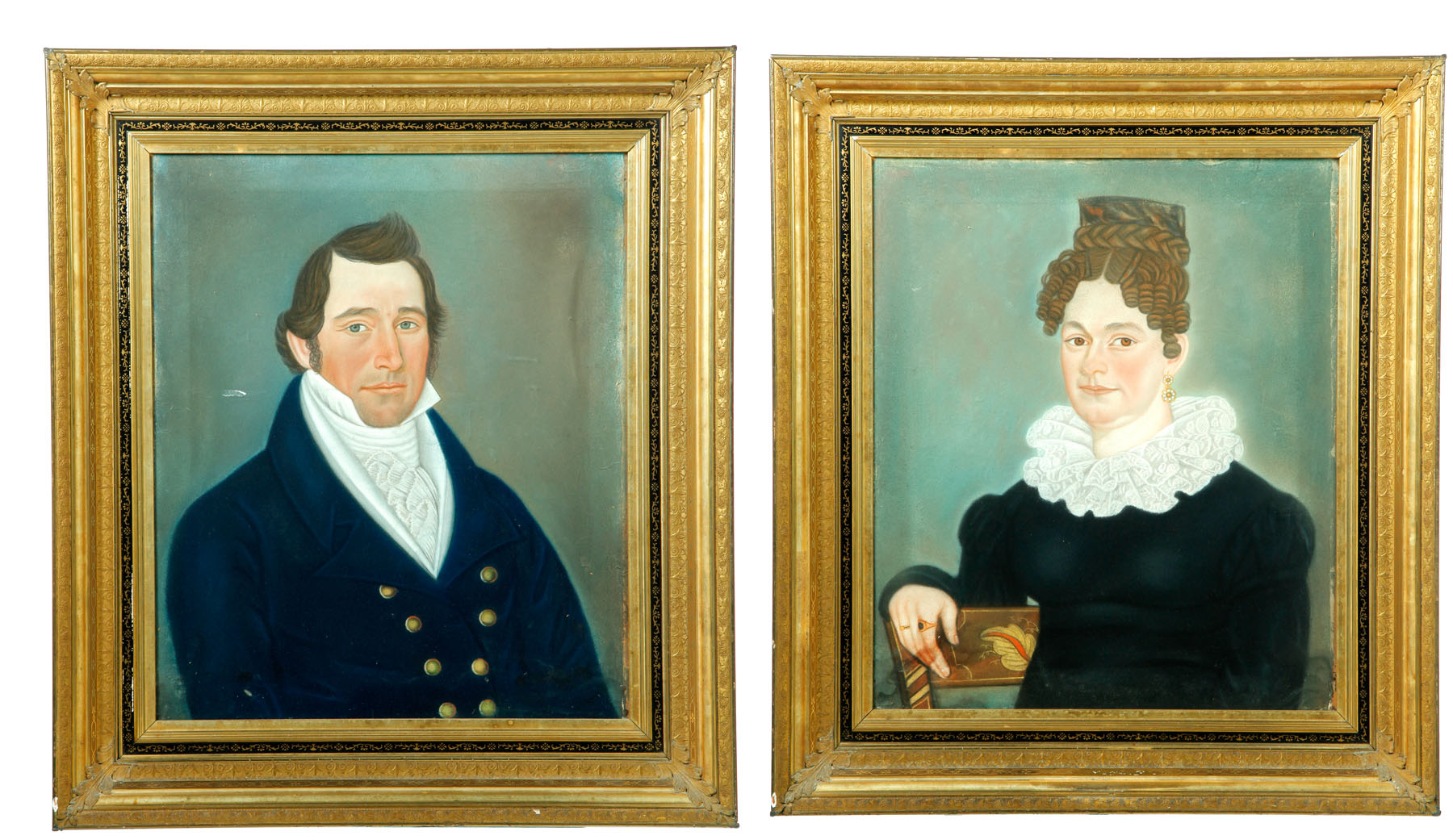 Appraisal: PAIR OF PORTRAITS AMERICAN SCHOOL ND QUARTER- TH CENTURY Pastel