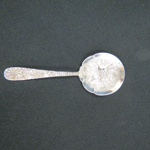 Appraisal: Sterling Silver Nut Spoon Repousse by S Kirk and Son