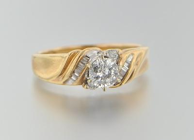 Appraisal: A Ladies' Diamond Engagement Ring k yellow gold ring set