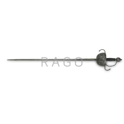 Appraisal: SPANISH CUP HILT RAPIER German blade twisted and swept guard