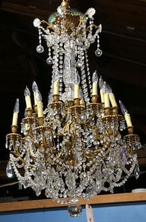 Appraisal: Continental gilt bronze and crystal chandelier Continental gilt bronze and