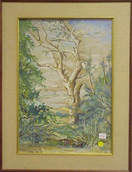 Appraisal: Richard Franz Kollorsz American - gouache landscape of dead tree