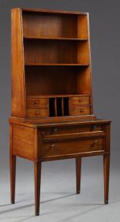 Appraisal: Louis XVI Style Carved Walnut Secretary Bookcase th c after