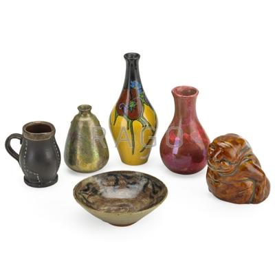 Appraisal: EUROPEAN Six miniature vases including Rozenburg Herman Kahler Massier and