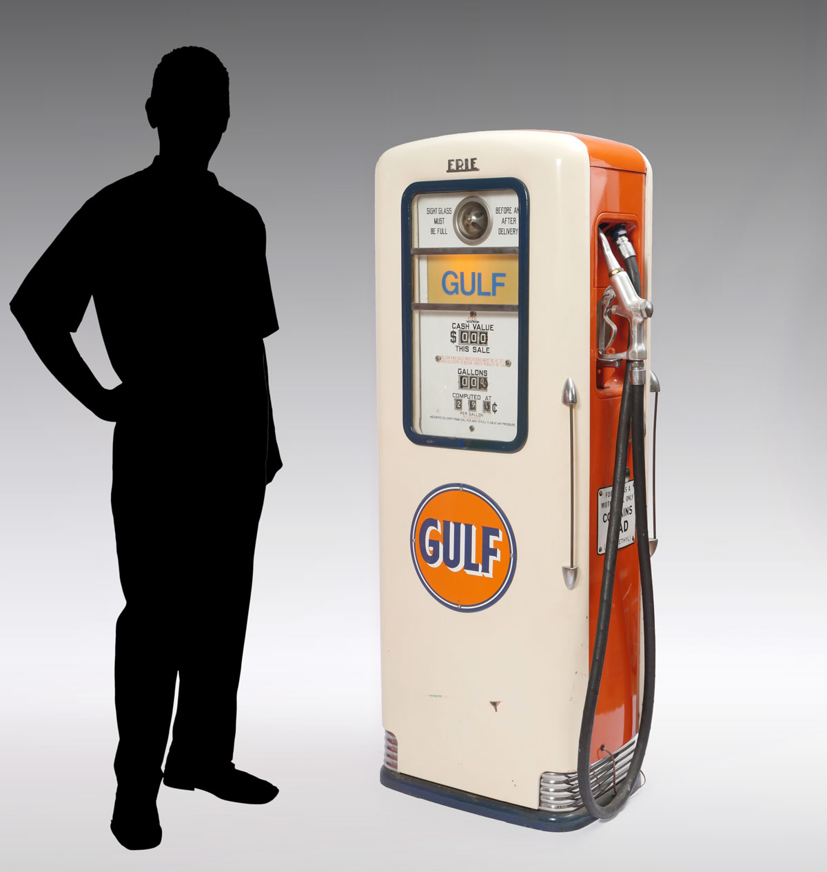 Appraisal: ERIE COMPUTING GAS PUMP MODEL Gulf gas station gas pump