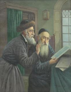 Appraisal: SZEWCZENKO Konstantin Oil on Canvas Two Rabbis Signed lower right