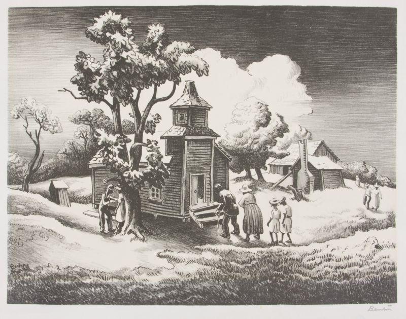 Appraisal: Thomas Hart Benton MO - Sunday Morning lithograph on wove