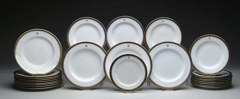 Appraisal: LOT OF TWENTY-FIVE PLATES BY COPELAND SPODE WITH VANDERBILT MONOGRAM