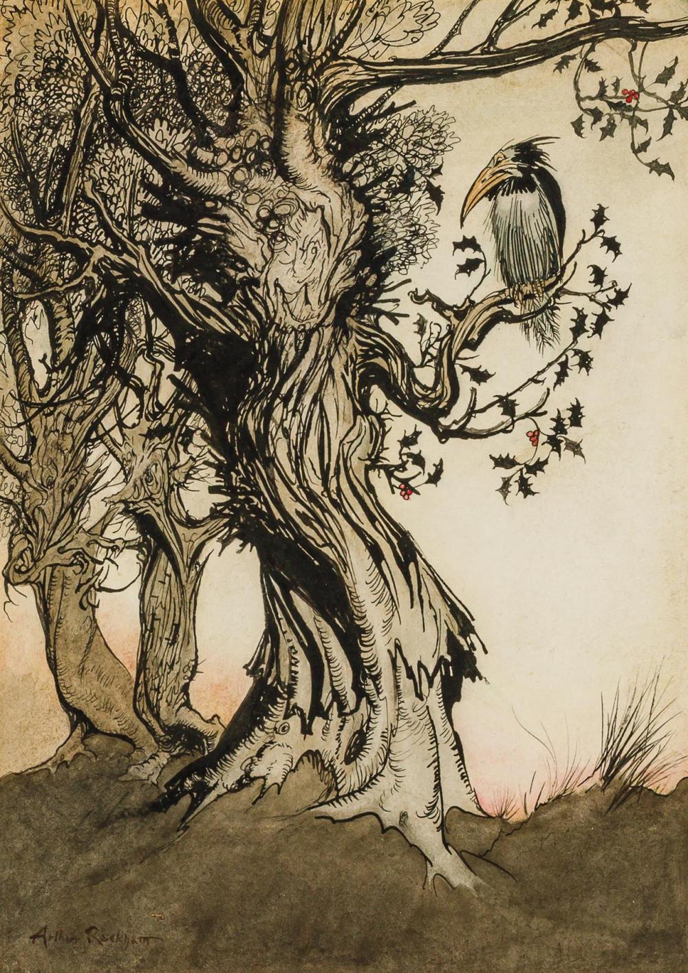 Appraisal: ARTHUR RACKHAM British - The Old Bird or Cronies ink