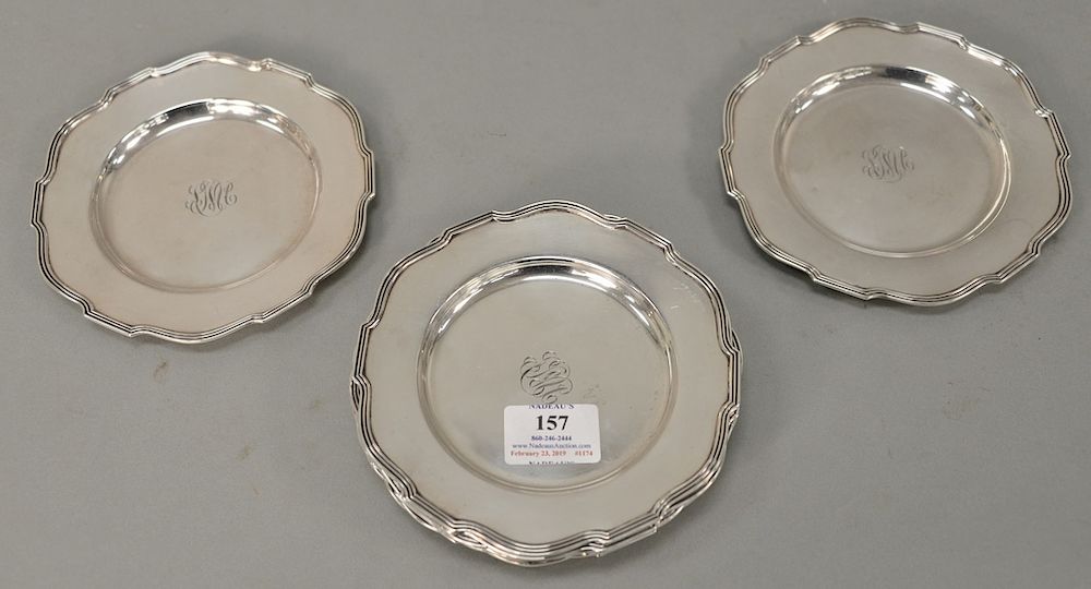 Appraisal: Set of twelve sterling silver bread plates dia in t