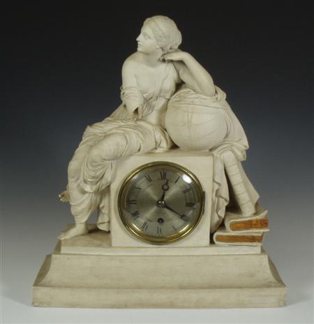 Appraisal: A th century parian ware clock By Sutherland Davies Co