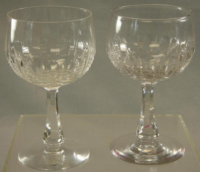 Appraisal: Hawks crystal wine glasses with chip on rim high Estimate