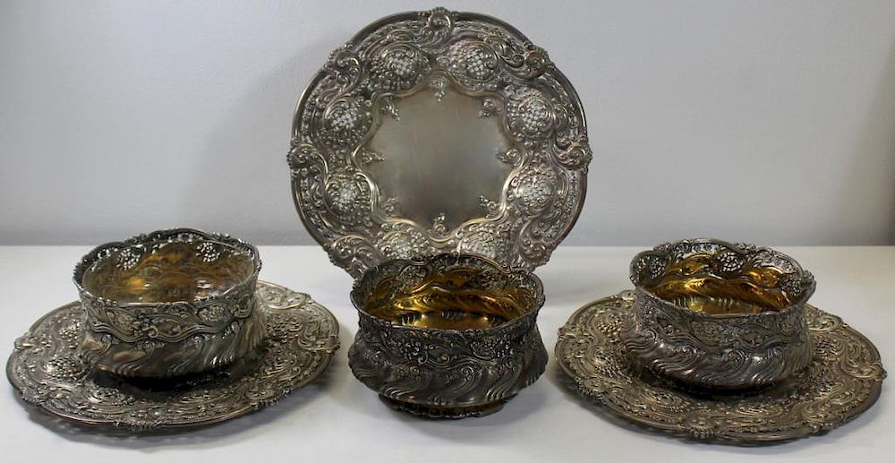 Appraisal: STERLING Tiffany Co Late th C Exposition Bowls and Underplates