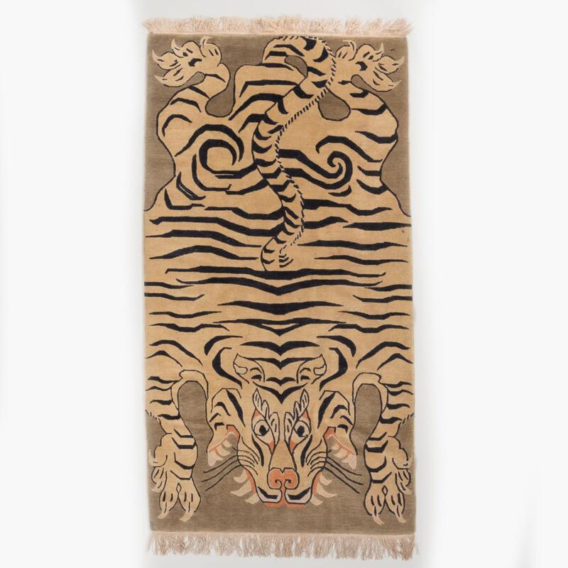 Appraisal: Tibetan Tiger Rug Approximately ft in x ft in Condition