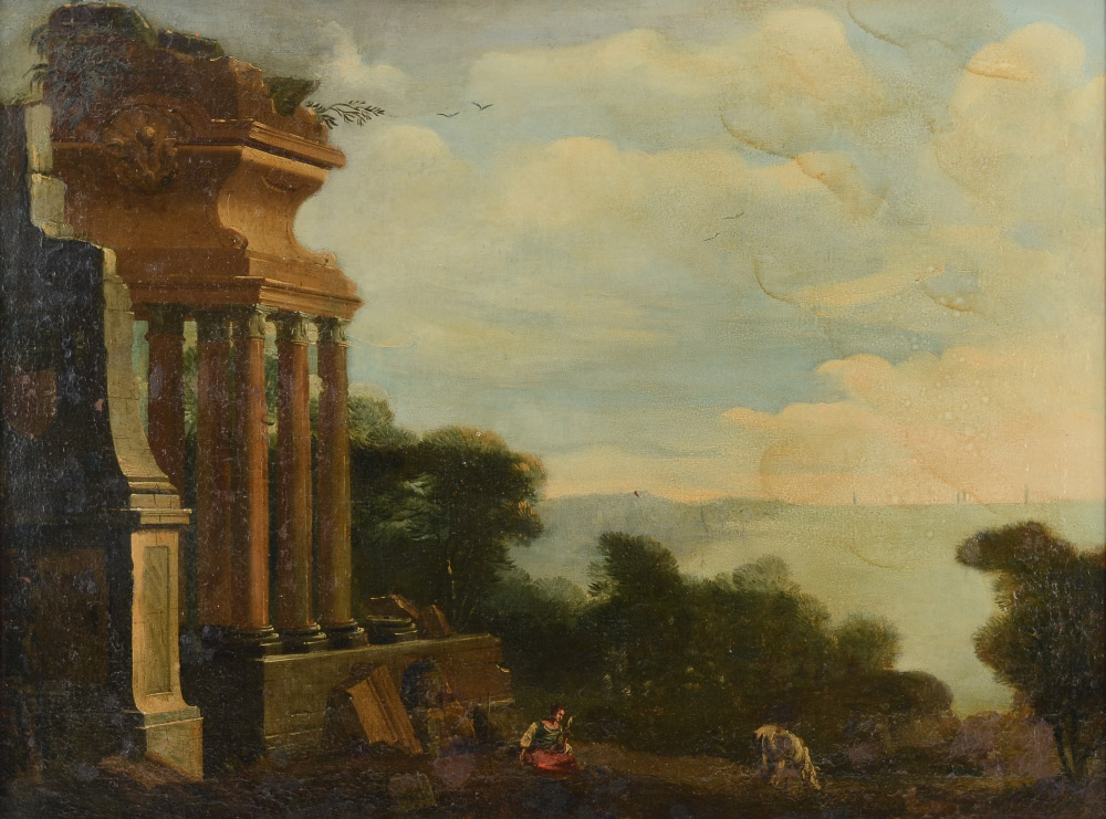 Appraisal: OLD MASTER STYLE PAINTING OF RUINS STYLE OF CODAZZI Oil