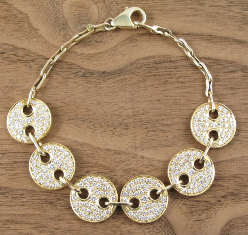 Appraisal: DIAMOND AND YELLOW GOLD BRACELET The - bracelet is k