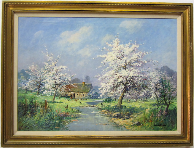 Appraisal: EUGENE DEMESTER OIL ON CANVAS French born Spring landscape with