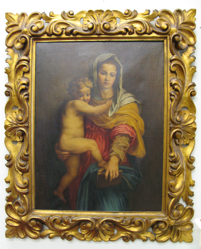 Appraisal: ITALIAN SCHOOL oil on canvas Madonna and Child not signed