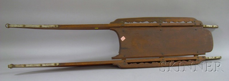 Appraisal: Late Victorian Iron-mounted Oak Child's Sled lg in