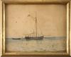 Appraisal: W C - Miniature Watercolor of Sailboat signed lr H