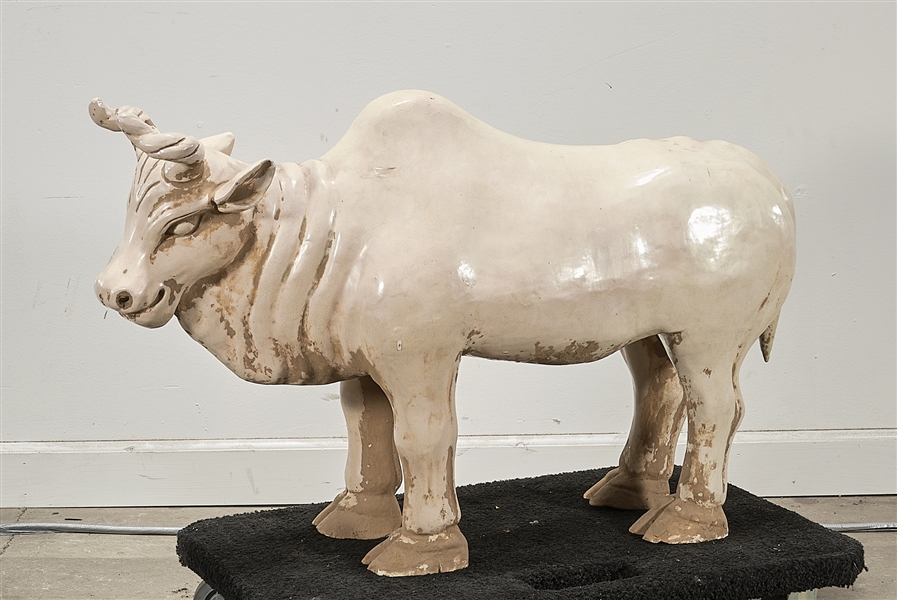 Appraisal: Chinese white ceramic bull x x approx Condition wear losses